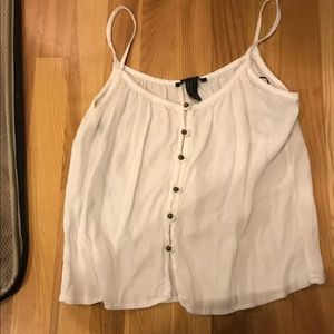 Forever 21 white button up tank top